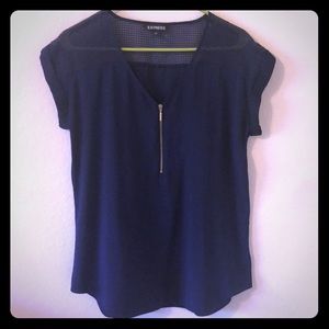 Express s/s blouse navy sz med
